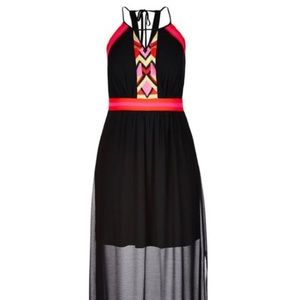City Chic Embroidered Maxi Dress